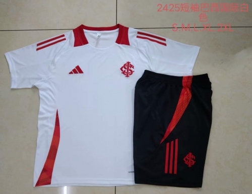 2024/25 Brazil SC Internacional White Shorts-Sleeve Thailand Tracksuit Uniform-815