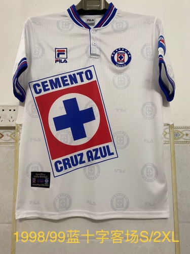 98/99 Retro Version Cruz Azul Away White Thailand Soccer Jersey AAA-2041