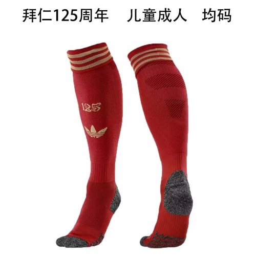 Adult/Kids 125th Version 2025/26 Bayern München Red Thailand Soccer Socks