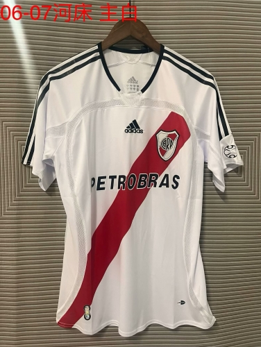 06-07 Retro Version CA River Plate Home White Thailand Soccer Jersey AAA-709