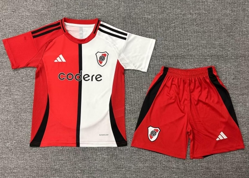 Kids 2025/26 River Plate 2nd Away Red & White Kids/Youth Soccer Uniform-BLY/522