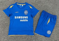 Kids 05-06 Retro Version Chelsea Home Blue Kids/Youth Soccer Uniform-1040