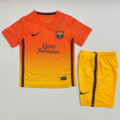 Kids 13/14 Retro Version Barcelona Away Orange Kids/Youth Soccer Uniform-811