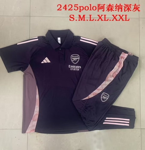 2024/25 Arsenal Black & Gray Thailand Polo Uniform-815