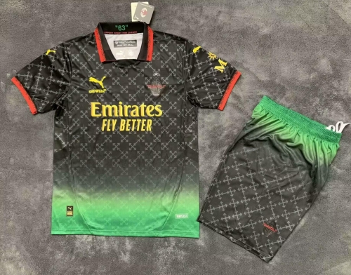 2024/25 AC Milan 3nd Away Black & Green Soccer Uniform-315