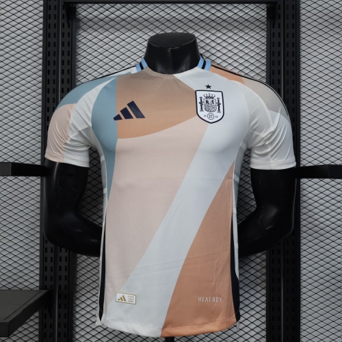 Player Version 2025/26 Spain Away White & Pink Thailand Soccer Jersey AAA-888