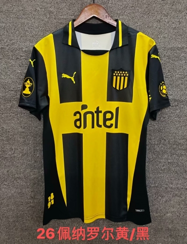 2025/26 CA Peñarol Home Yellow & Black Thailand Soccer Jersey AAA-709