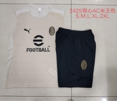 2024/25 AC Milan Rice Yellow Shorts-Sleeve Tracksuit Uniform-815