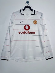 03/05 Retro Version Manited United Away White LS Thailand Soccer Jersey AAA-601/710