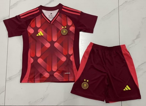 Kids 2025/26 Kids Germany Away Red Kids/Youth Soccer Uniform-BLY