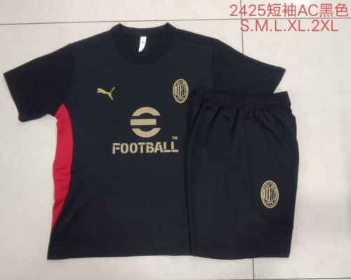 2024/25 AC Milan Black Shorts-Sleeve Tracksuit Uniform-815