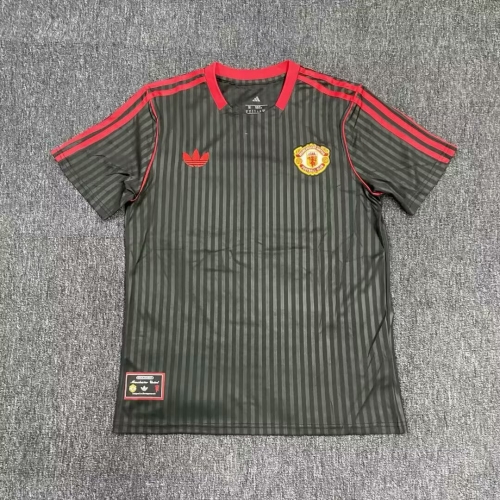 2025/26 Retro Manchester United Black Soccer Cotton T-Shirts-23