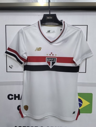 2025/26 Sao Paulo Home White Thailand Women Soccer Jersey AAA-1116