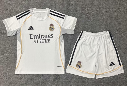 Kids 2025/26 Real Madrid Home White Kids/Youth Soccer Uniform-123/507/522