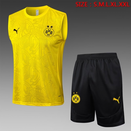 2024/25 Borussia Dortmund Yellow Shorts-Sleeve Thailand Soccer Jersey Vest-815