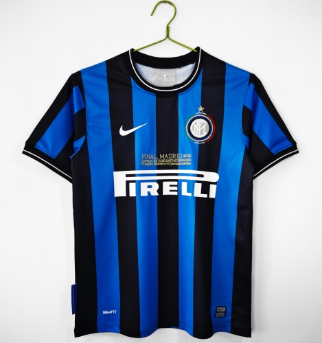 09-10 Champions League Retro Version Inter Milan Home Blue & Black Thailand Soccer Jersey AAA-601/503/710