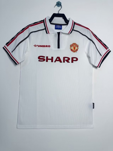 98-99 Retro Special Version Manited United White Thailand Soccer Jersey AAA-811