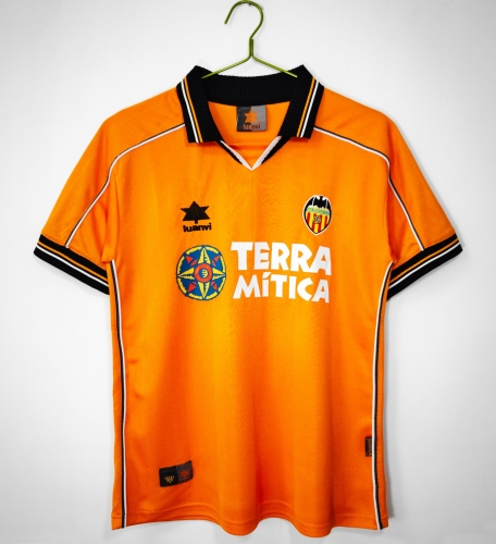 99/00 Retro Version Valencia Away Orange Thailand Soccer Jersey AAA-710