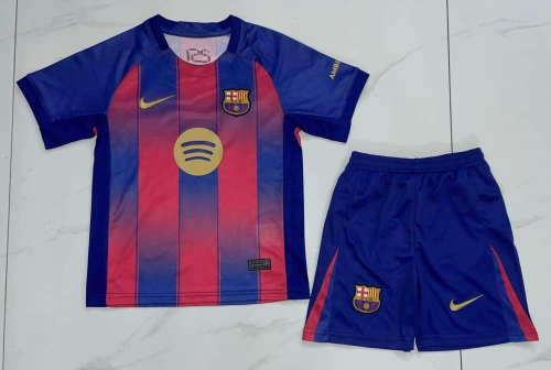 Kids 2025/26 Barcelona Home Blue & Red Kids/Youth Soccer Uniform-522