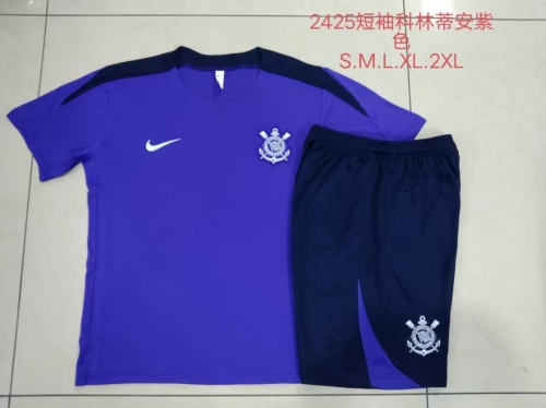 2024/25 Corinthians Blue Purple Tracksuit Soccer Uniform-815