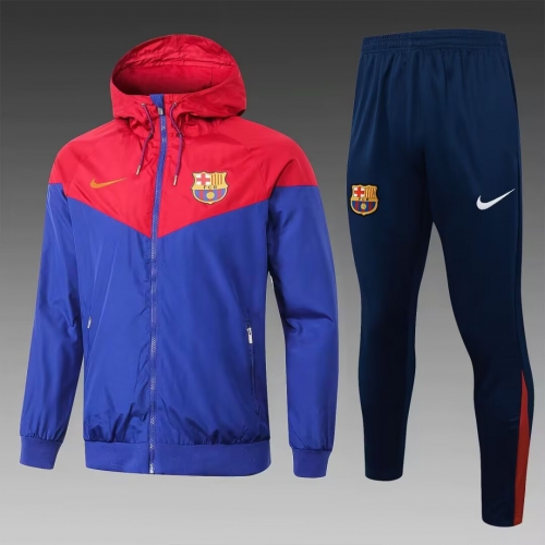 2025/26 Barcelona CaiBlue Soccer Windbreaker Uniform With Hat-815