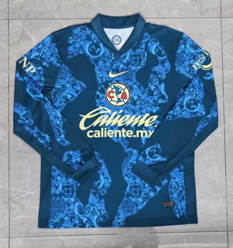 2024/25 Club América Away Blue LS Thailand Soccer Jersey-07