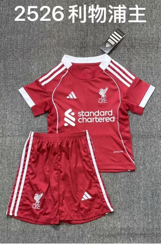 Kids 2025/26 Liverpool Home Red Youth/Kids Soccer Uniform-516