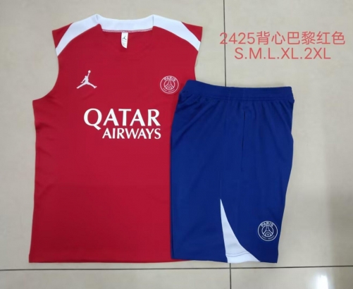 2024/25 Paris SG Red Shorts-Sleeve Thailand Soccer Uniform-815