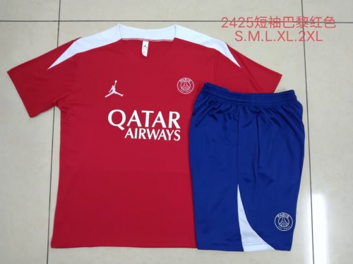 2024/25 Paris SG Red Shorts-Sleeve Thailand Soccer Uniform-815