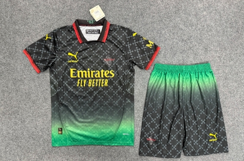 2024/25 AC Milan 3nd Away Black & Green Soccer Uniform-315/36