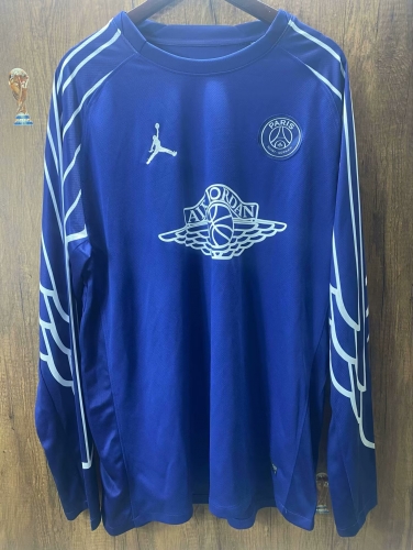 2025/26 Special Version Paris SG 3nd Away Blue LS Thailand Soccer Uniform Jersey AAA-410