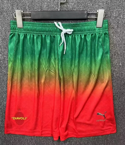 2024/25 AC Milan 4nd Away Red & Green Thailand Soccer Shorts-509/315