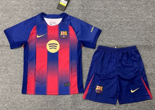 Kids 2025/26 Barcelona Home Blue & Red Kids/Youth Soccer Uniform-522