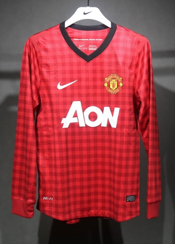 Player Retro Version 12/13 Manchester United Home Red LS Thailand Soccer Jersey AAA-703