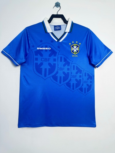 1996 Retro Version Retro Version Brazil Away Blue Thailand Soccer Jersey AAA-811