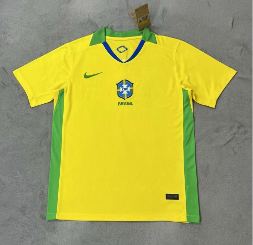 New Starless 2025/26 Brazil Yellow Soccer Thailand Jersey AAA-510