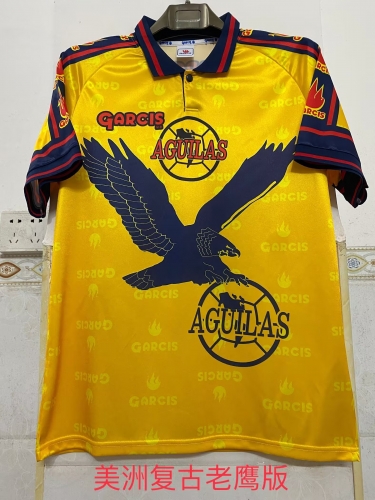 Retro Eagle Version Club América Yellow Thailand Soccer Jersey AAA-2041