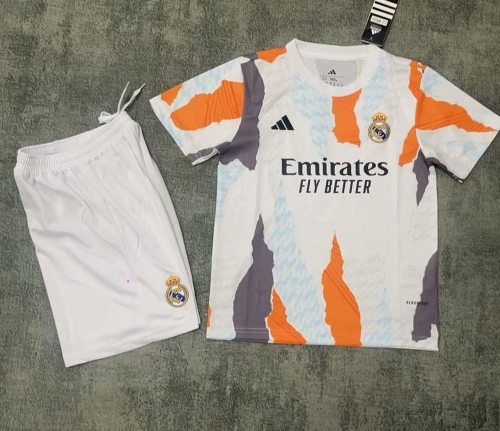 Kids 2025-26 Real Madrid White Kids/Youth Soccer Uniform-507/SKE