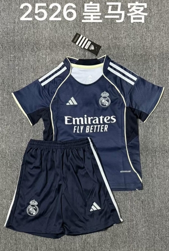 Kids 2025/26 Real Madrid Away Black Kids/Youth Soccer Uniform-516