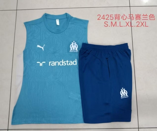 2024-25 Olympique Marseille Lake Blue Thailand Soccer Jersey Vest-815