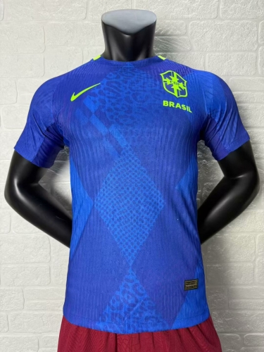 Player Version 2025/26 Brazil Away Blue Soccer Thailand Jersey AAA-16