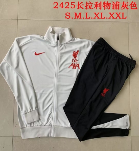 2024/25 Liverpool Light Gray Thailand Soccer Jacket Uniform-815