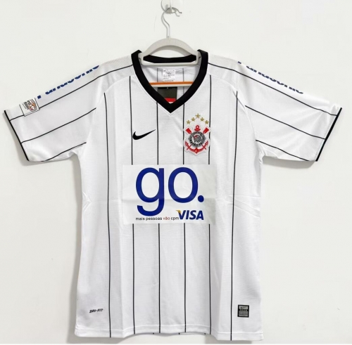 2009 Retro Version Corinthians Home White Thailand Soccer Jersey AAA-FY