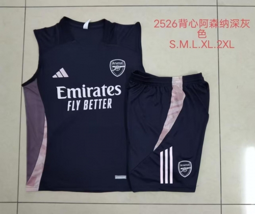 2024/25 Arsenal Dark Gray Soccer Tracksuit Uniform-815