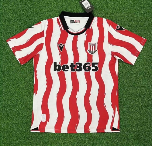 2025-2026 Stoke City Home Red & White Thailand Soccer Jersey AAA-320