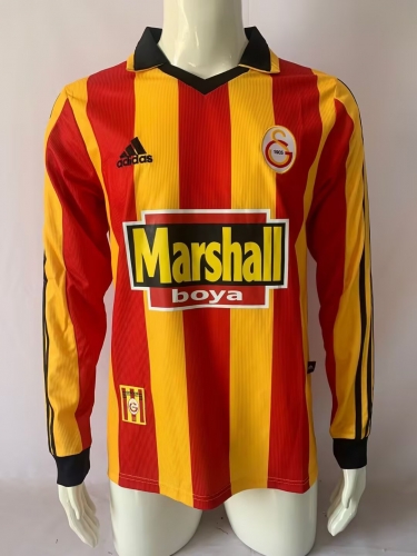 99/00 Retro Version Galatasaray SK Home Red & Yellow LS Thailand Soccer Jersey AAA-503