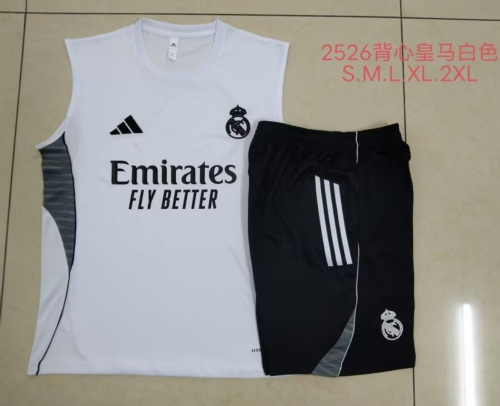 2025/26 Real Madrid White  Soccer Tracksuit Uniform Vest -815