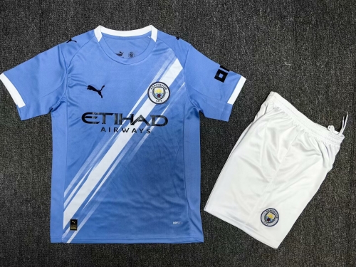 2025/26 Manchester City Home Blue Soccer Uniform-302