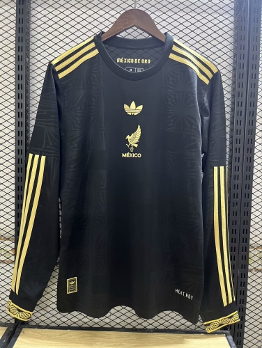 2025/26 Mexico Black Thailand LS Soccer Jersey AAA-47