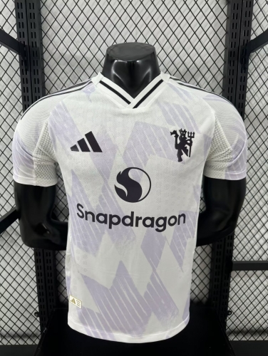 Player Version 2025-2026 Manchester United Away White Thailand Soccer Jersey AAA-XY